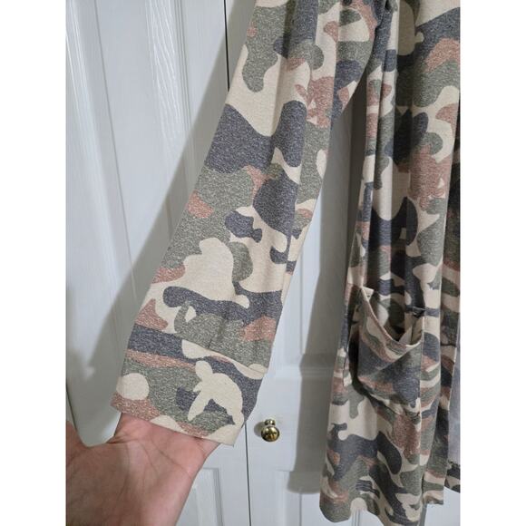 Simply southern l/xl women's camo open front long sleeve long cardigan - Picture 2 of 8
